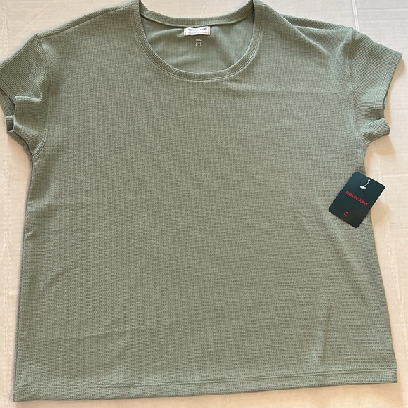 Tommy John Small Top Zen Waffle Lounge Tee Lily Pad green short sleeve crew NWT - Picture 2 of 7